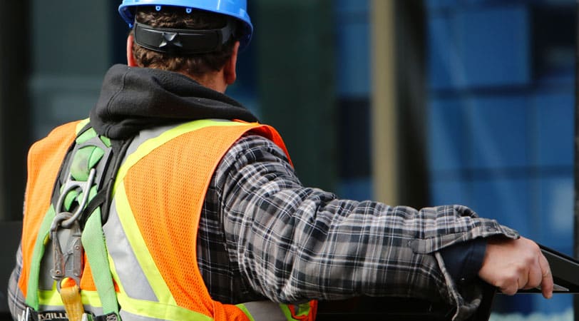 Construction worker in safety vest