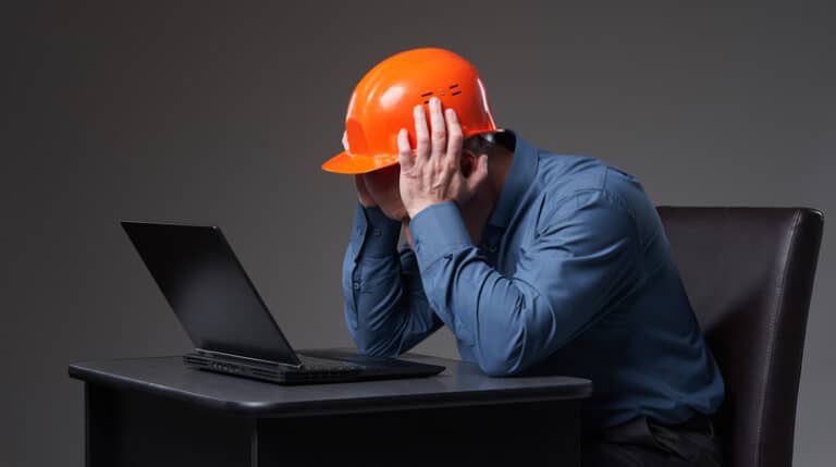 Frustrated worker