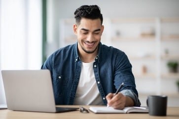 Happy office worker